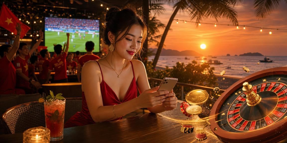 Trò chơi Roulette trực tuyến với khung cảnh bãi biển Phú Quốc